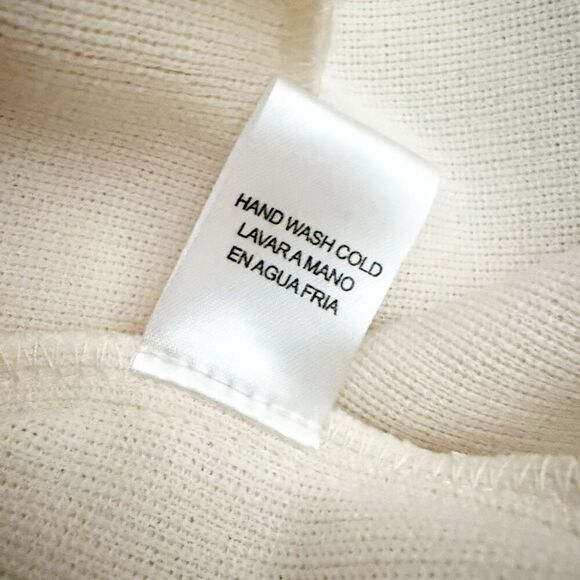 ELLISON | Cream Long Line Notch Collarless Coat Jacket Gold Zippers | Large - Picture 11 of 11